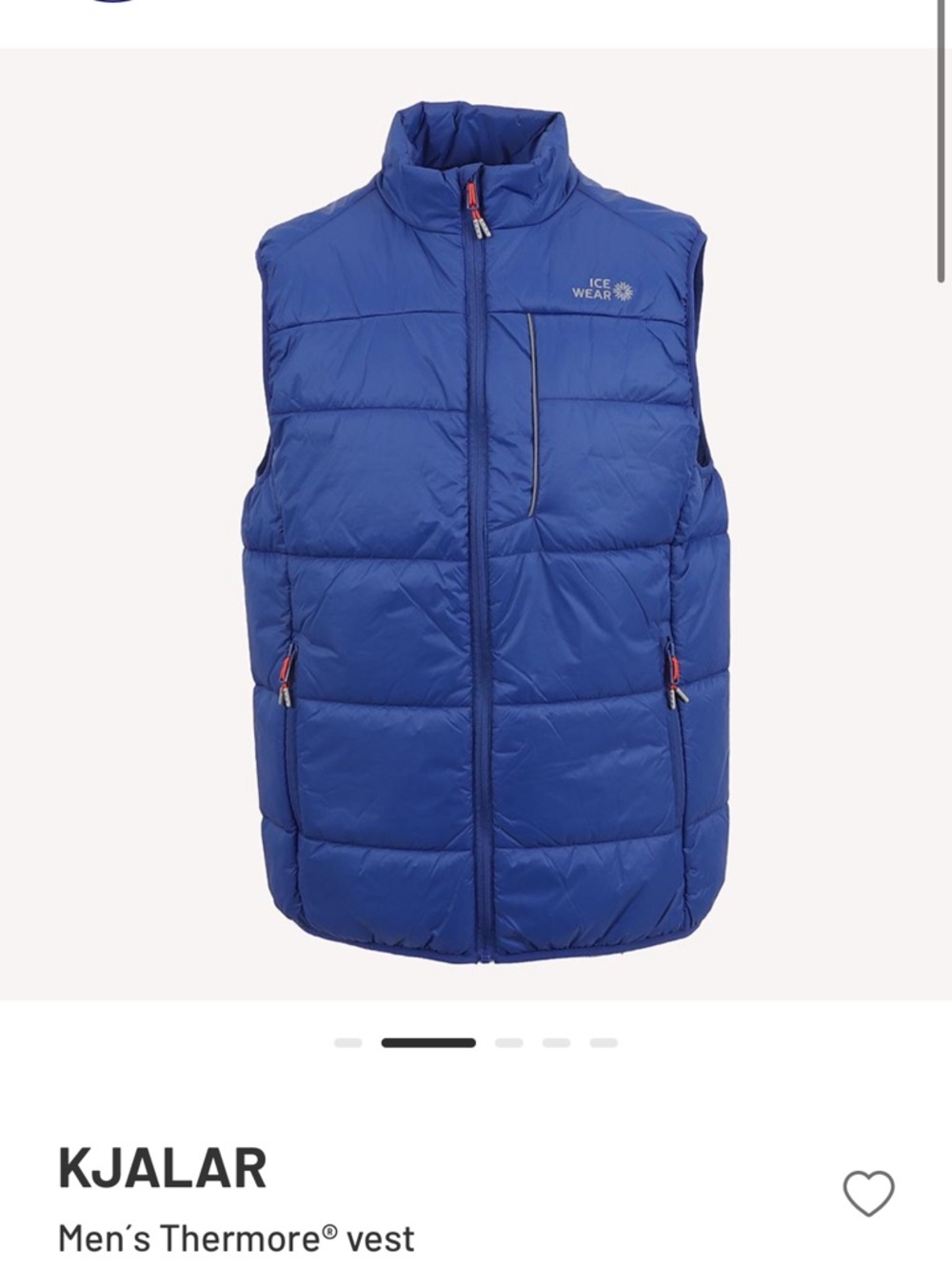 NWOT Icewear Kjalar Blue Thermore Vest